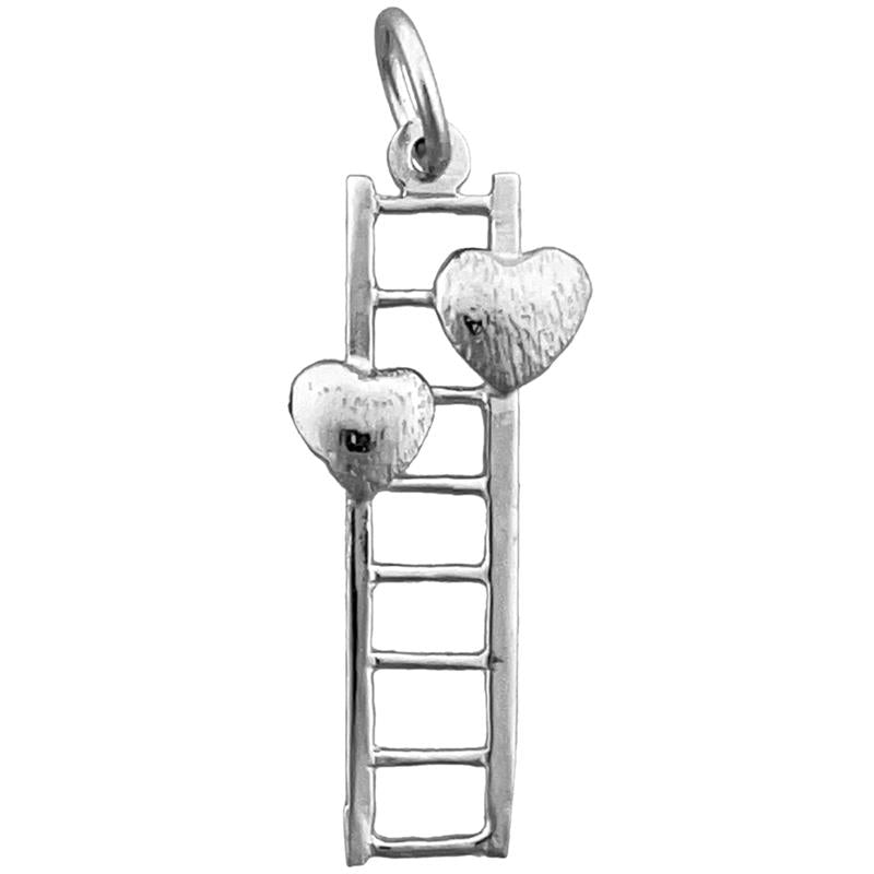 14K Gold Two Hearts with Ladder Charm