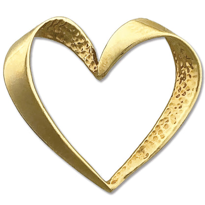 14K Gold Floating Heart Pendant