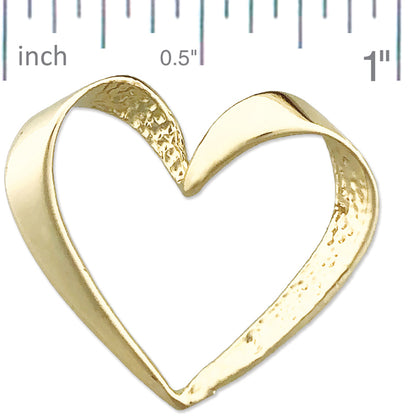 14K Gold Floating Heart Pendant