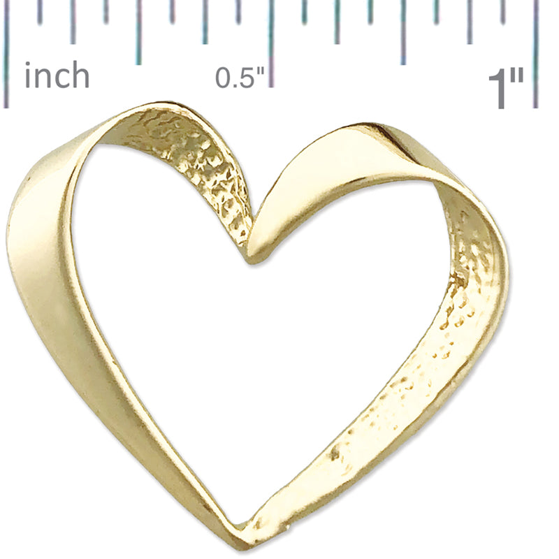 14K Gold Floating Heart Pendant