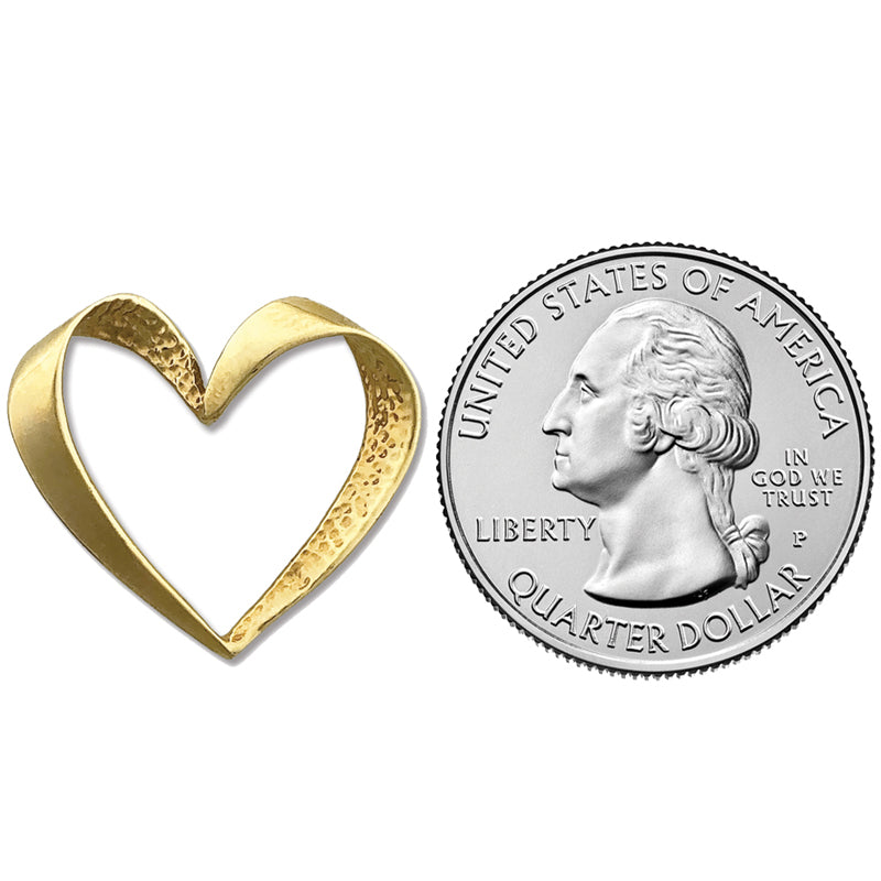 14K Gold Floating Heart Pendant