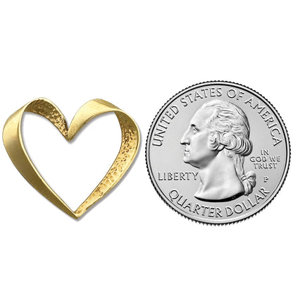 14K Gold Floating Heart Pendant