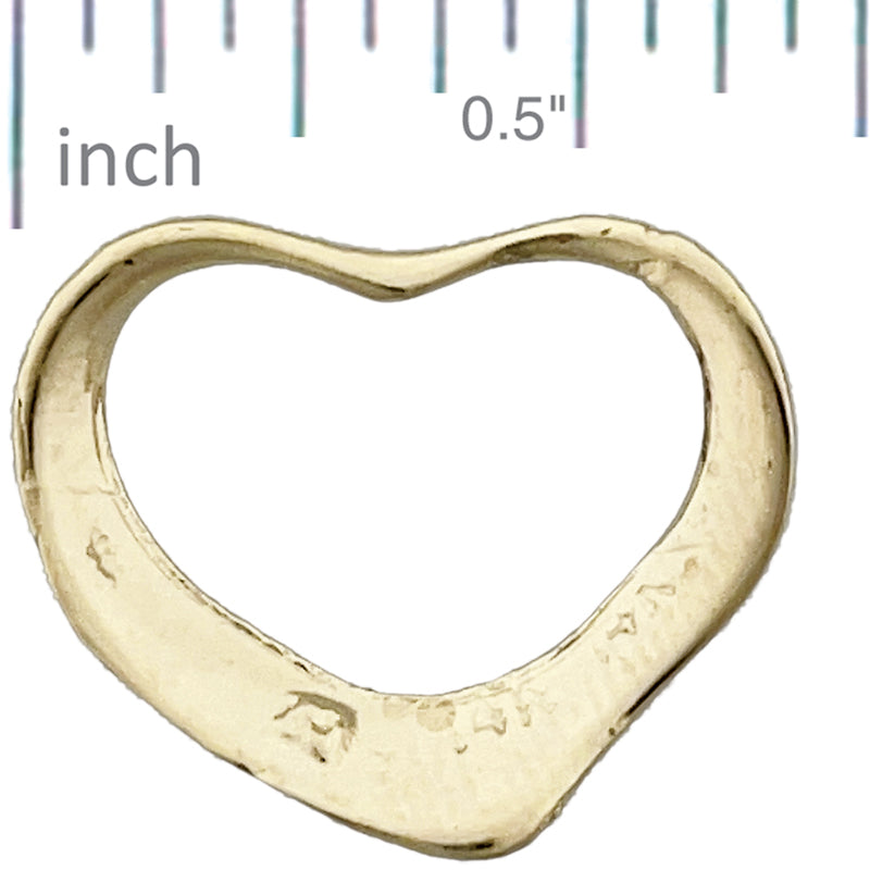 14K Gold Floating Heart Charm Slide