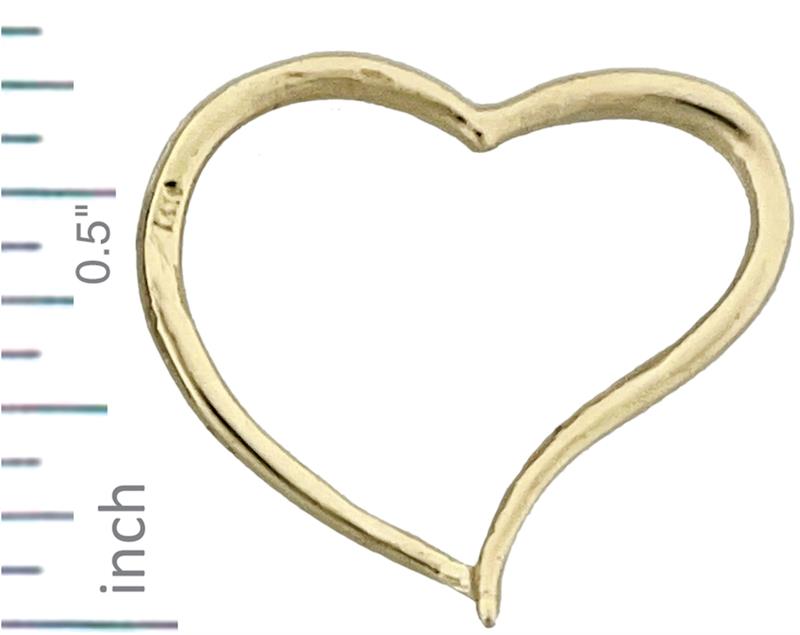 14K Gold Wire Heart Pendant