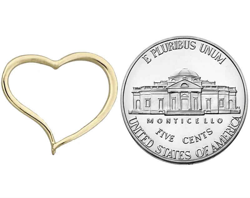 14K Gold Wire Heart Pendant