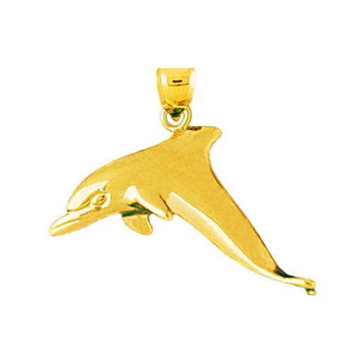 14K Gold Dolphin Pendant