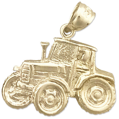 14K Gold Tractor Pendant