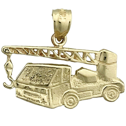 14K Gold Truck Mounted Crane Pendant