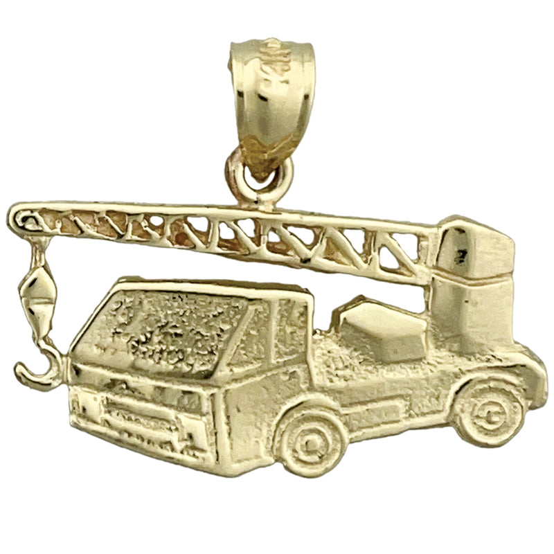 14K Gold Truck Mounted Crane Pendant