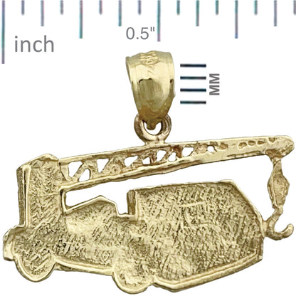 14K Gold Truck Mounted Crane Pendant