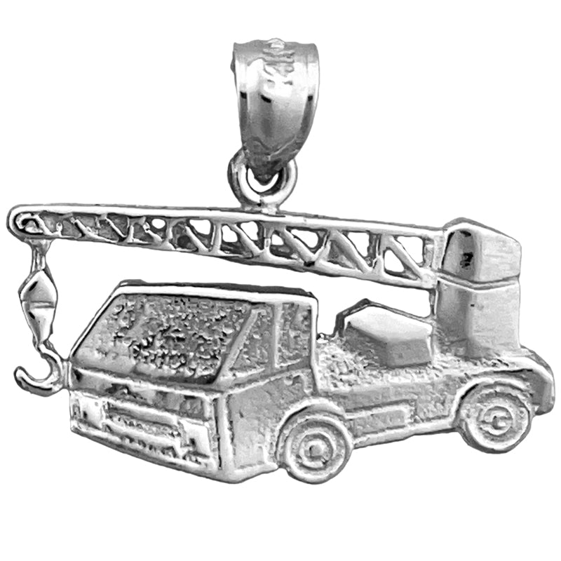 14K Gold Truck Mounted Crane Pendant