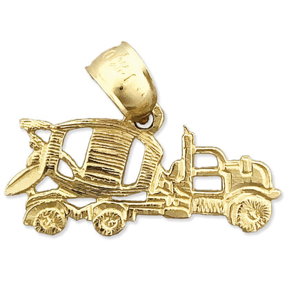 14K Gold Concrete Mixer Truck Charm