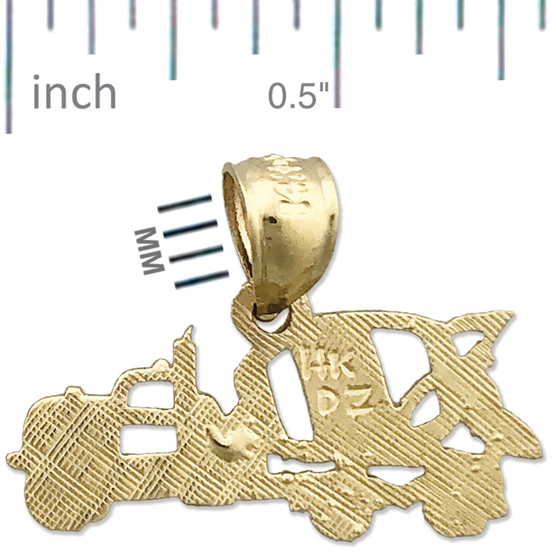 14K Gold Concrete Mixer Truck Charm