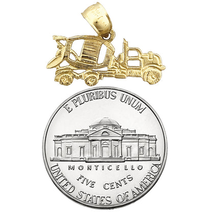 14K Gold Concrete Mixer Truck Charm