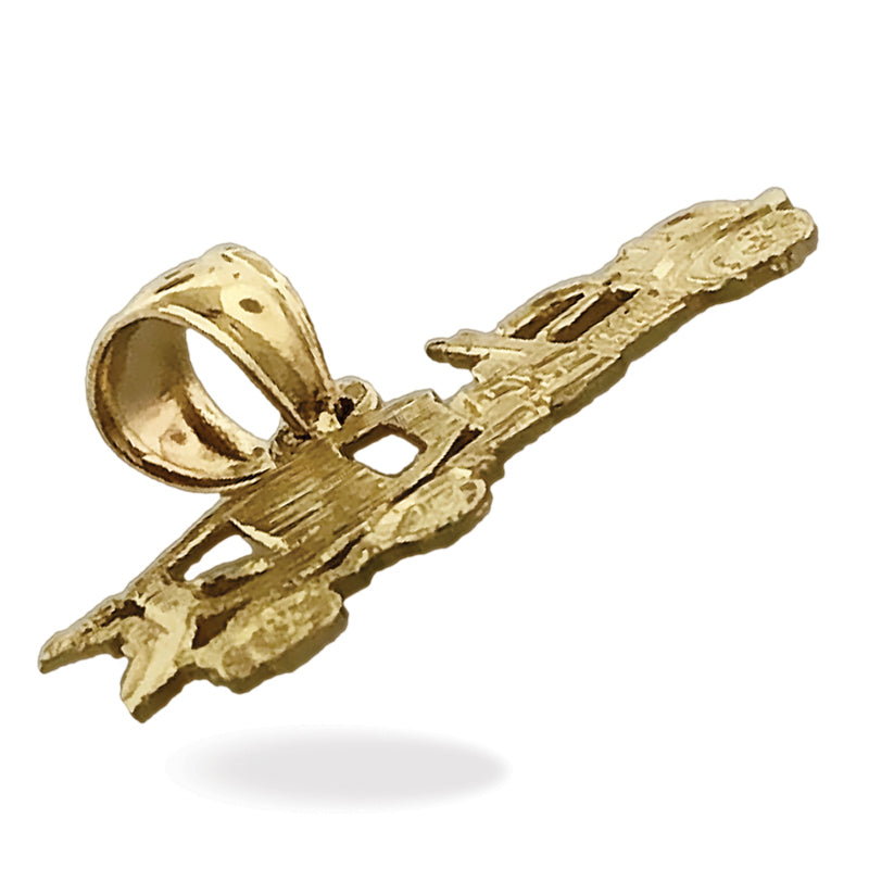 14K Gold Concrete Mixer Truck Charm