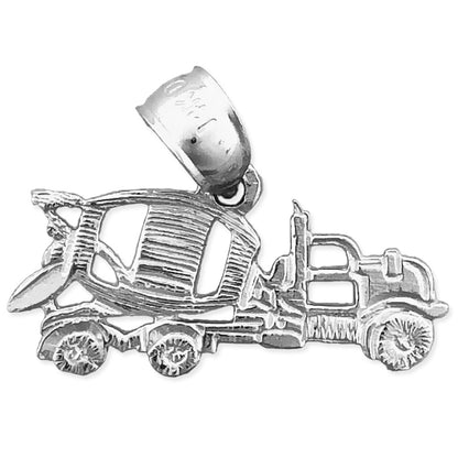 14K Gold Concrete Mixer Truck Charm