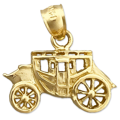 14K Gold Stagecoach Charm