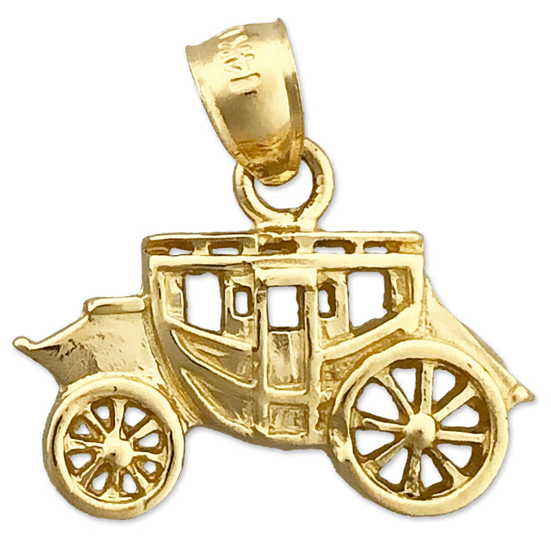 14K Gold Stagecoach Charm