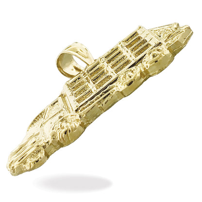 Solid 14K Yellow or White Gold Trash Dump Truck Pendant