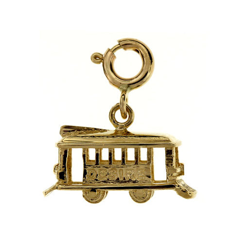 14K Gold 3D Cable Car Charm