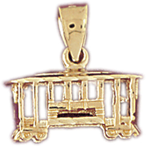 14K Gold 3-D Trolley Charm
