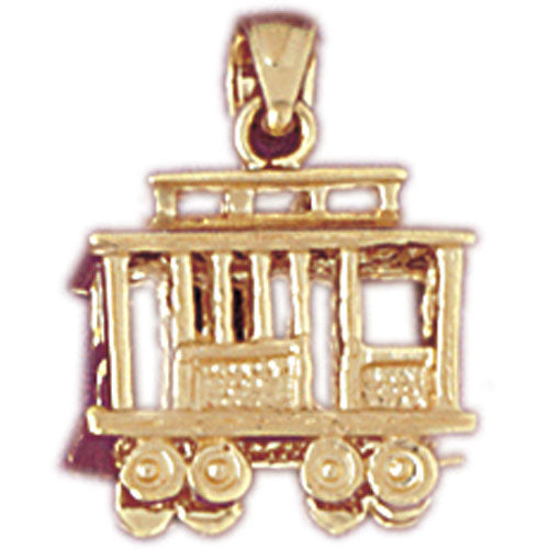 14K Gold 3D Trolley Charm