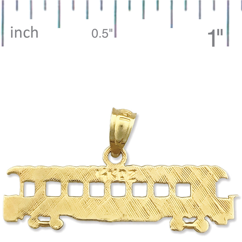 14K Gold Long Trolley Pendant