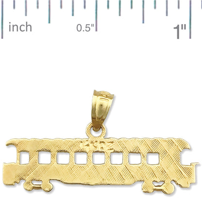 14K Gold Long Trolley Pendant