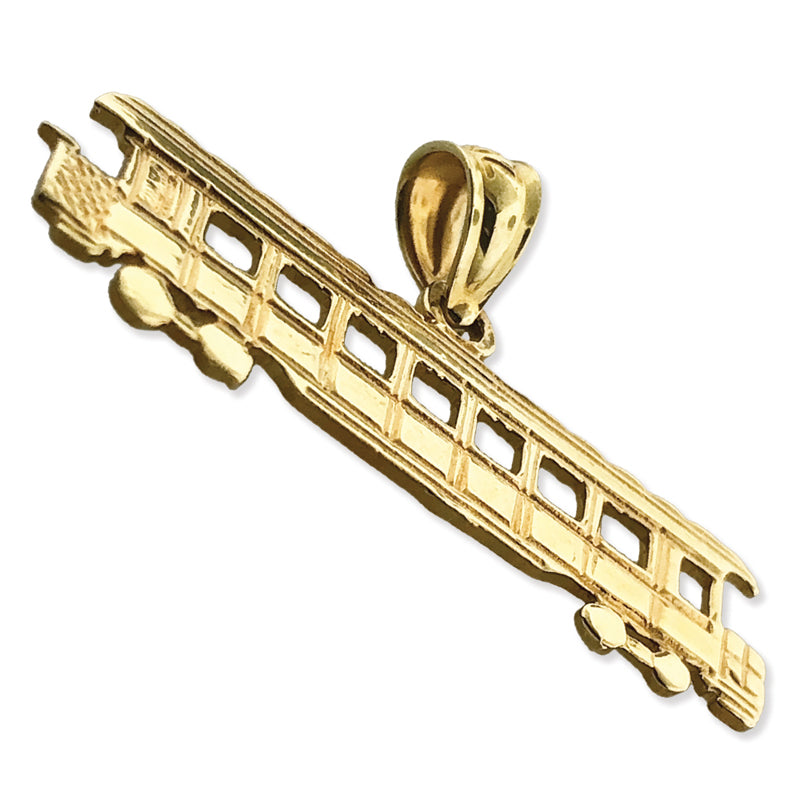 14K Gold Long Trolley Pendant