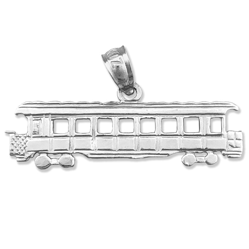14K Gold Long Trolley Pendant