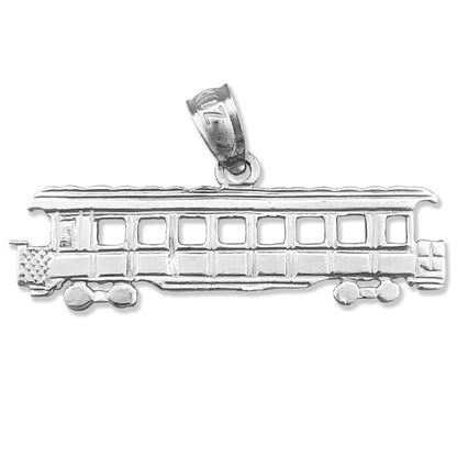 14K Gold Long Trolley Pendant