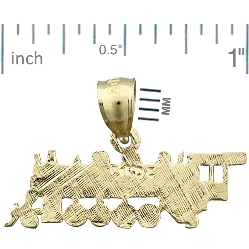14K Gold Locomotive Train Charm