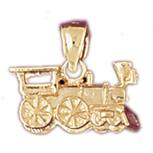 14K Gold 3D Locomotive Train Charm
