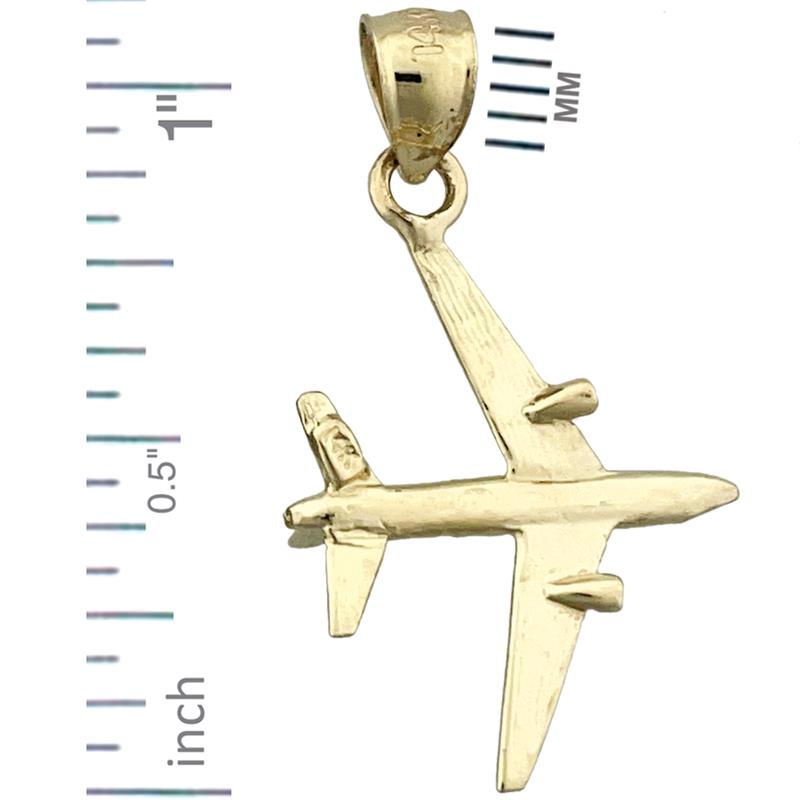 14K Gold Jetliner Airplane Charm