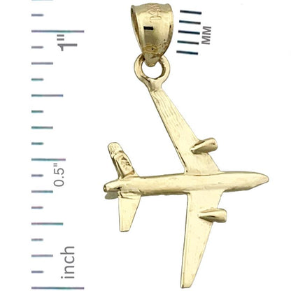 14K Gold Jetliner Airplane Charm