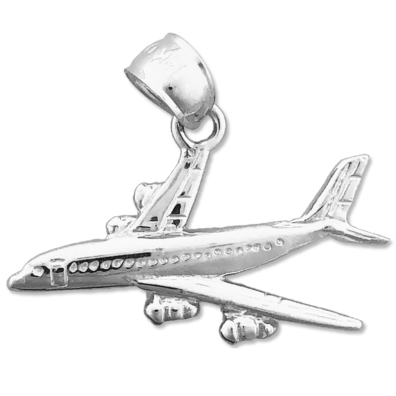 14K Gold Military Plane Pendant