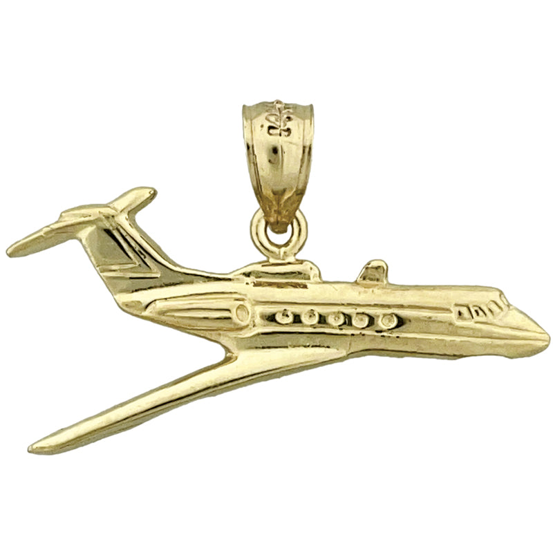 14K Gold Business Jet Airplane Pendant