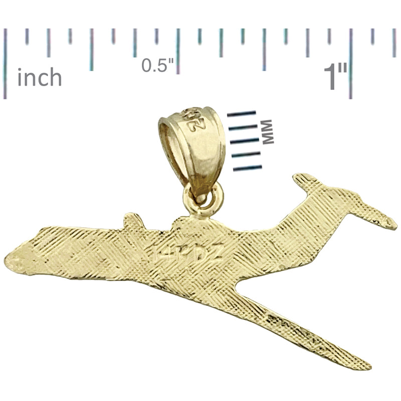 14K Gold Business Jet Airplane Pendant