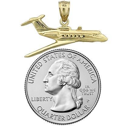 14K Gold Business Jet Airplane Pendant