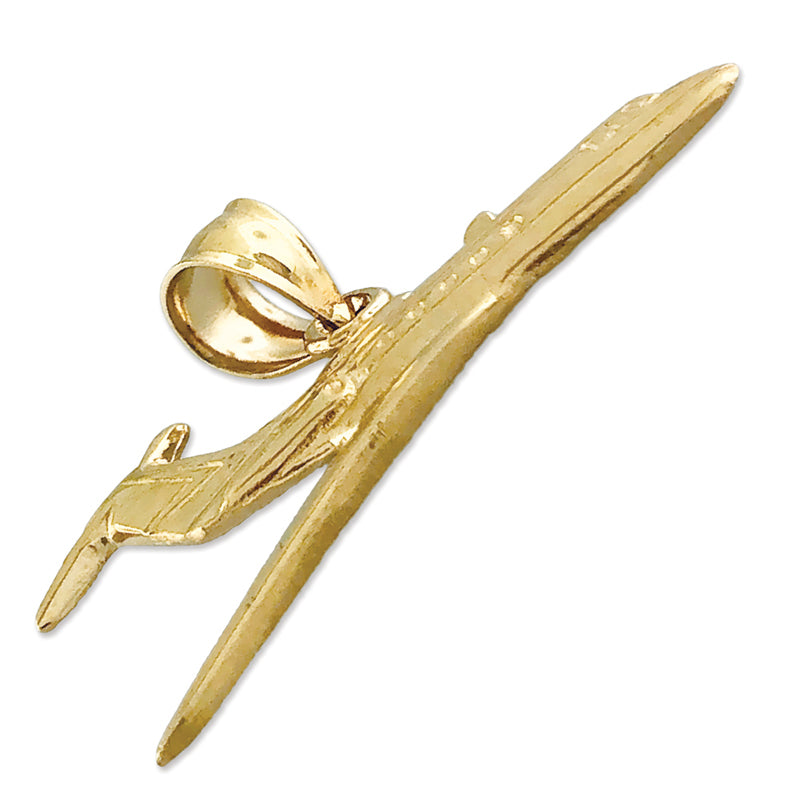 14K Gold Business Jet Airplane Pendant