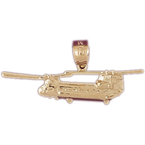 14K Gold Dual Rotor Helicopter Pendant