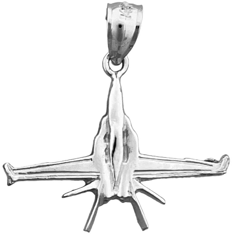 14K Gold Military Jet Plane Pendant
