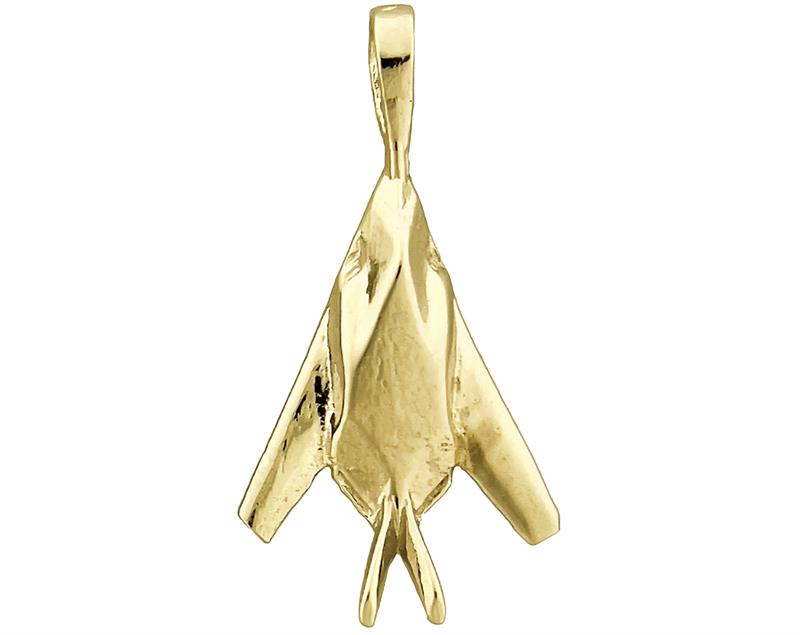 14K Gold F-117 Nighthawk Slide Charm