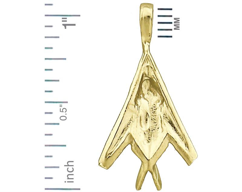 14K Gold F-117 Nighthawk Slide Charm