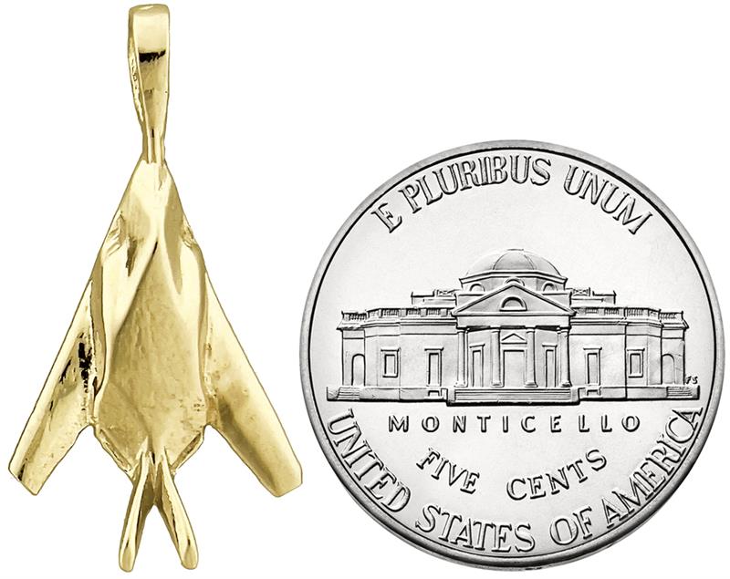 14K Gold F-117 Nighthawk Slide Charm