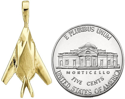 14K Gold F-117 Nighthawk Slide Charm