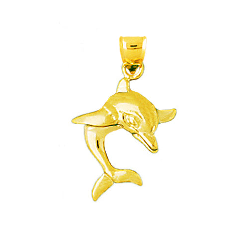 14K Gold 18MM Dolphin Calf Charm