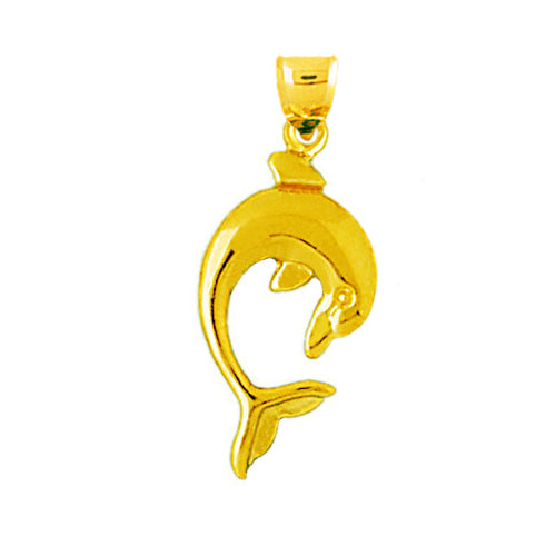 14K Gold 22MM Dolphin Charm
