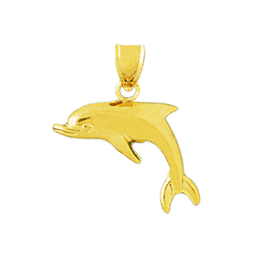 14K Gold 20MM Dolphin Calf Charm