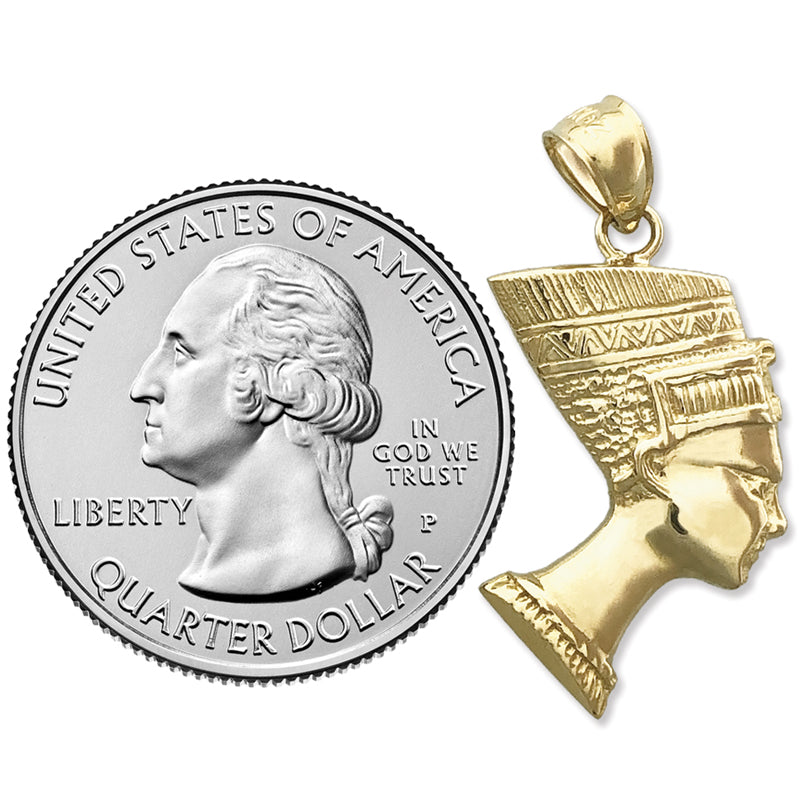 14K Gold Egyptian Queen Nefertiti Charm
